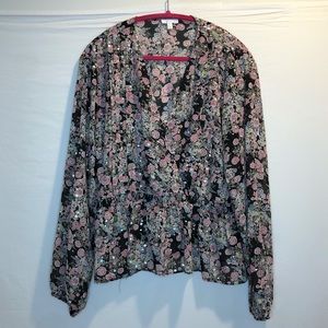 Senlis Floral Flowy Long Sleeve Blouse